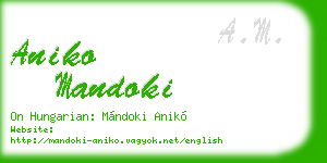 aniko mandoki business card